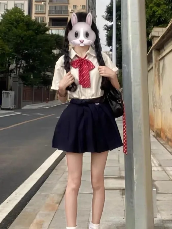 Embroidery Uniform - Yaz Kadın Kolej Tarzı Japon Orijinal
