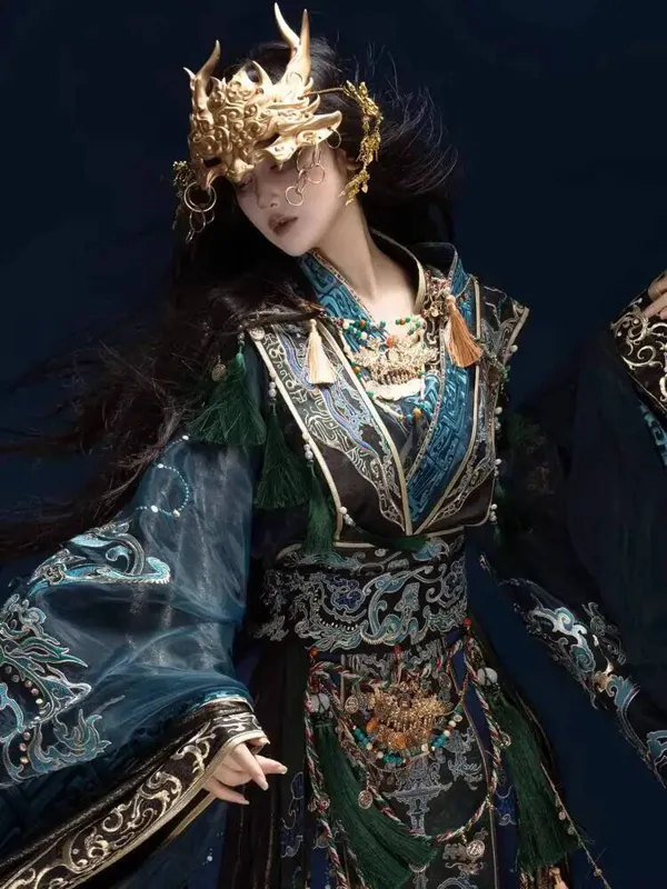 Embroidery Set - Sonbahar Yeni Ağır İşlemeli Bronz Tanrı