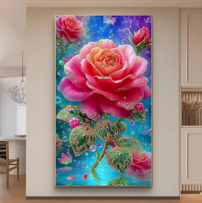 Embroidery Rose Stitch - 9CT 14CT Gül Baskılı Kitleri Çapraz