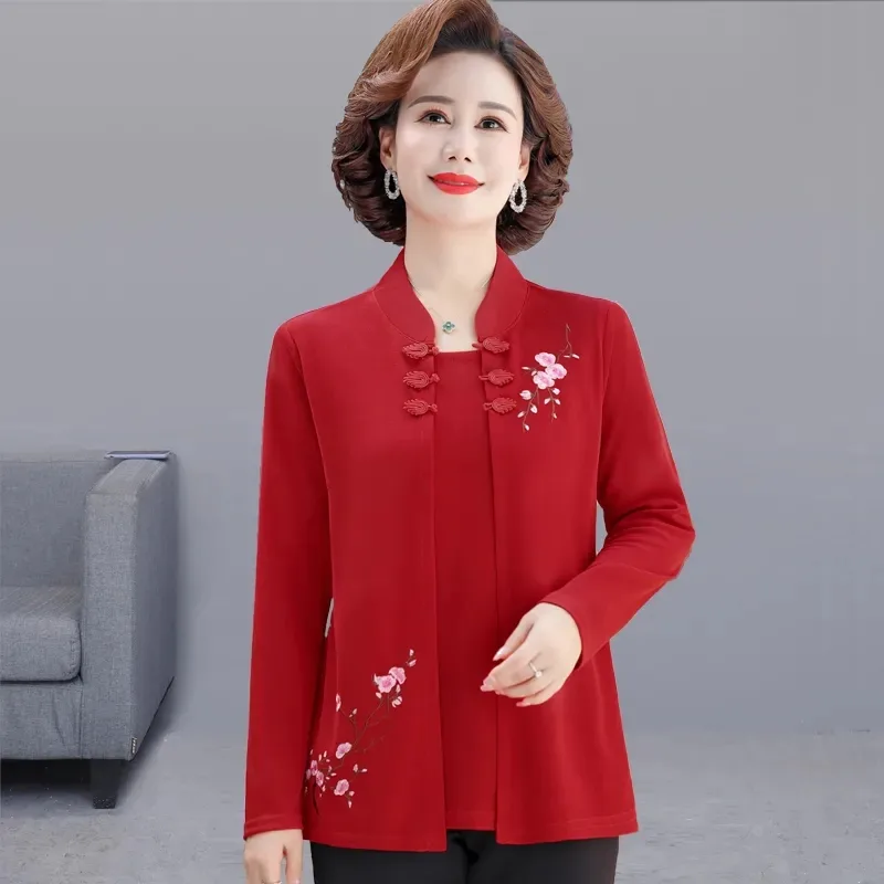 Embroidery Cardigan - Orta Yaşlı Kadın Nakış Hırka Gömlek