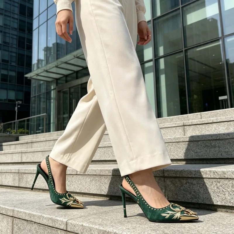Embroidery Designer - Nakış Kadife Kadın Sandalet Yeni Moda