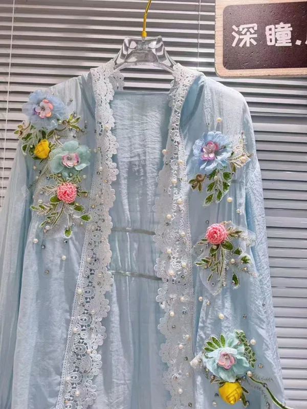 Embroidery Cardigan - Yeni Nefes Alabilen Kapüşonlu Güneş Koruyucu