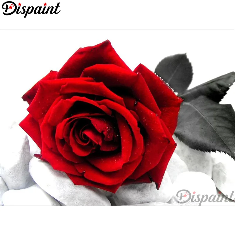 Embroidery Rose Stitch - Dispaint Tam Kare/Yuvarlak Matkap 5D DIY