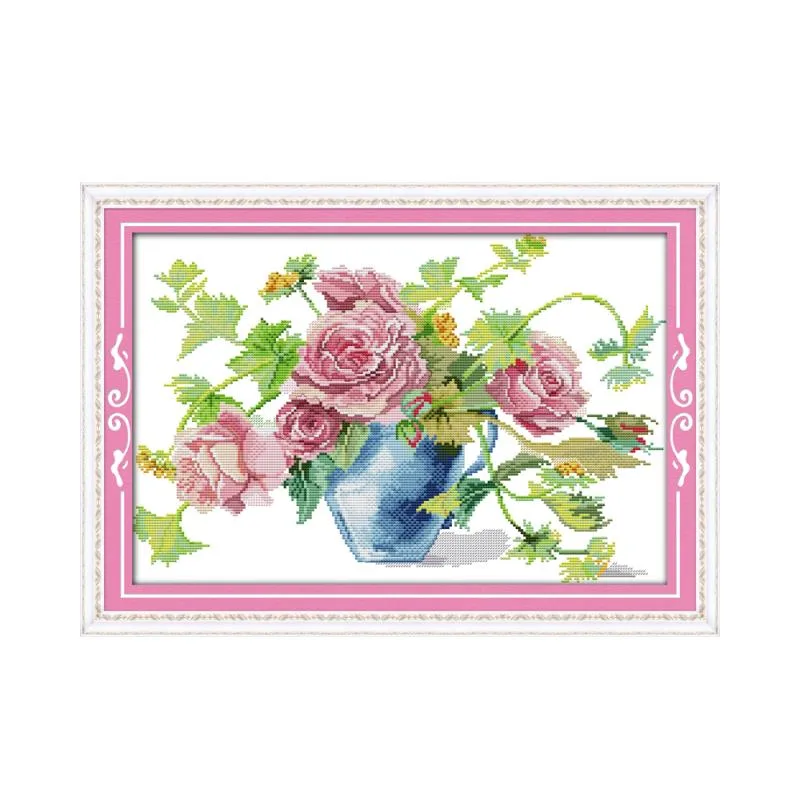 Embroidery Rose Stitch - Çiçeği güller çapraz dikiş kiti çiçek