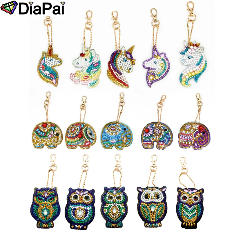 Embroidery Chain Stitch - DIAPAI 5D Elmas Boyama Anahtarlık Özel
