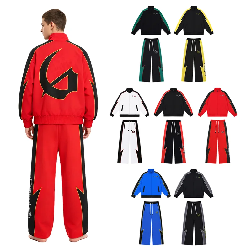 Embroidery Set - Y2k Streetwear erkek setleri iki parçalı