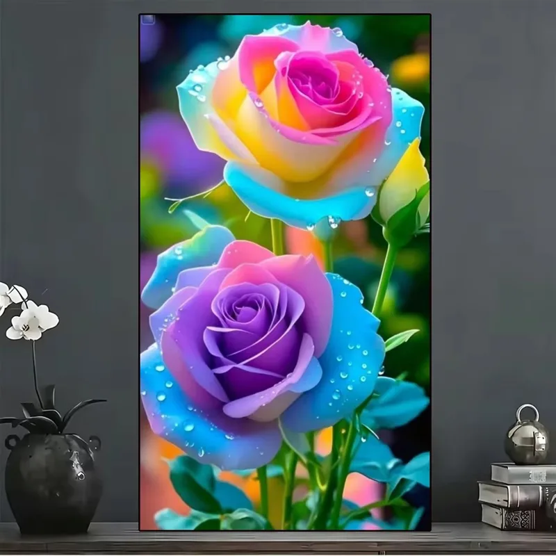 Embroidery Rose Stitch - DIY Tam Kare Elmas Boyama Gül