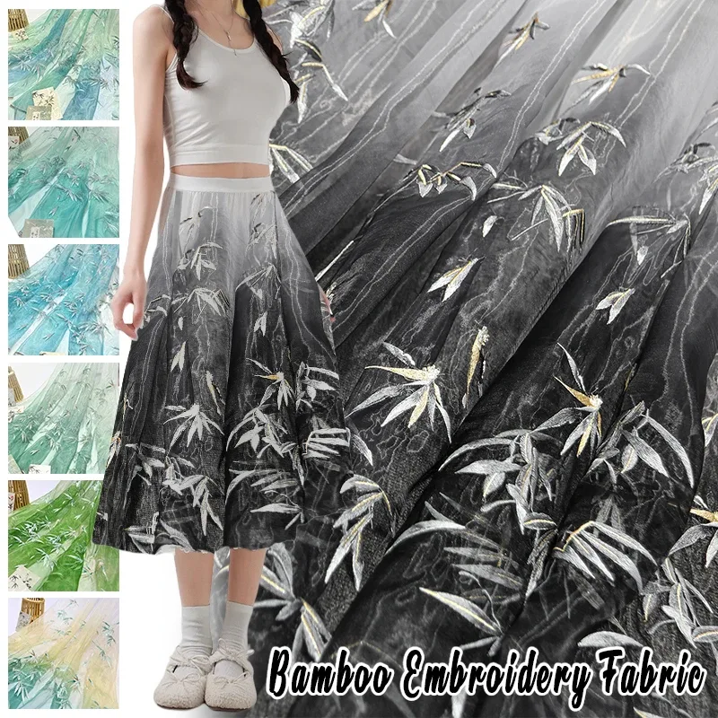 Embroidery Gradient - Bambu İşlemeli Organze Kumaş DIY At