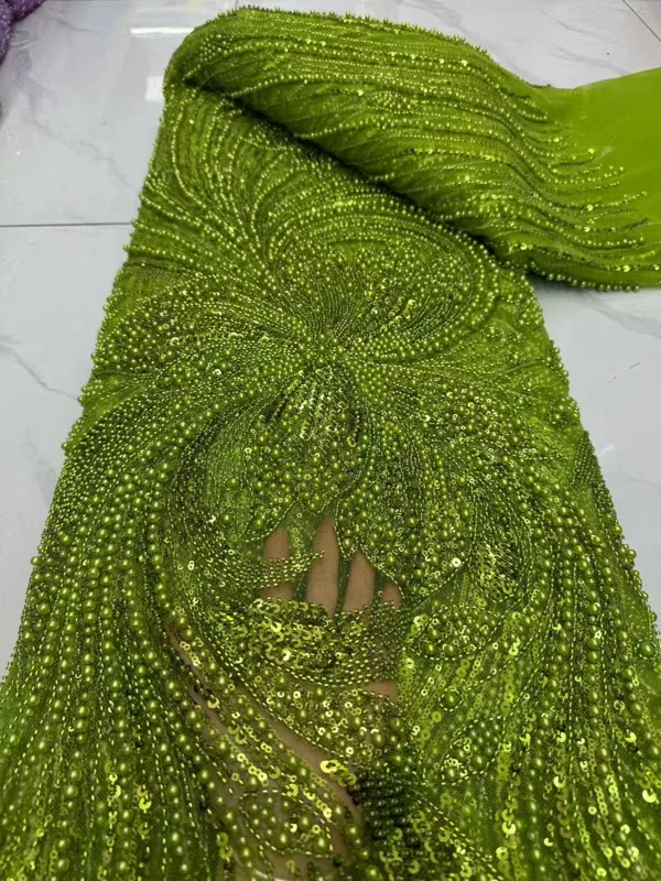 Embroidery Gradient - 2026 Afrika Payetli Boncuklu Dantel Kumaşlar