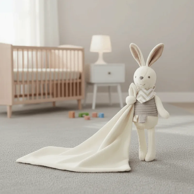 Embroidery Towel - Kare Şekli Bebek Tavşan Yorganı Zarif