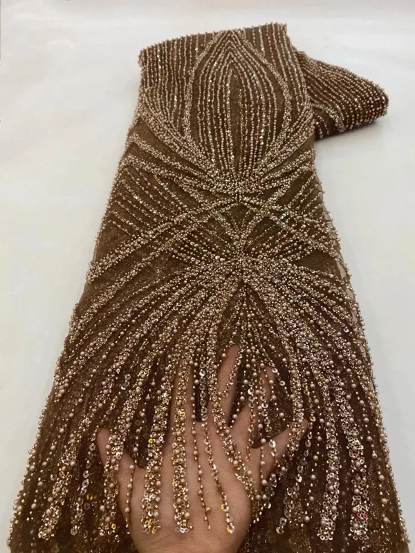 Embroidery Gradient - 2 yard Yüksek Kaliteli Afrika Payetli