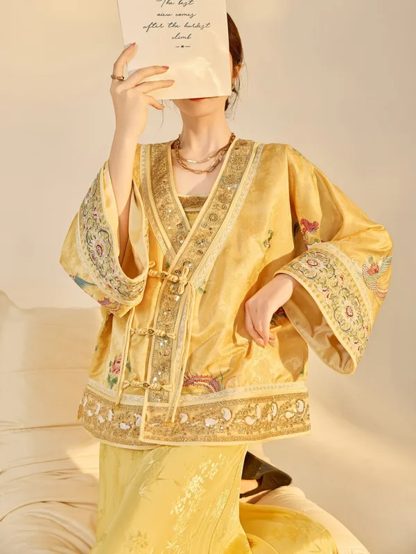 Embroidery Jacket - Sonbahar Yeni Moda V Yaka Lüks