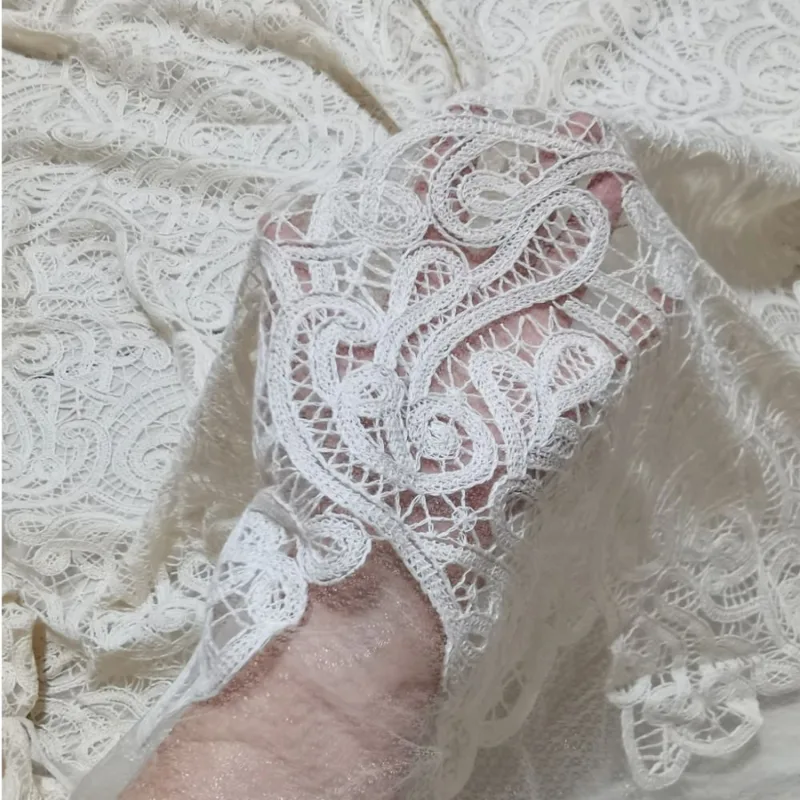 Embroidery Underlay - Pamuk ipliği elmas örgü taban fildişi