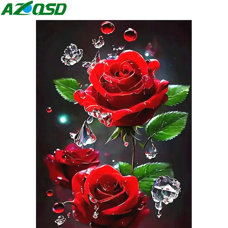 Embroidery Rose Stitch - AZQSD Elmas Boyama Tam Matkap Gül