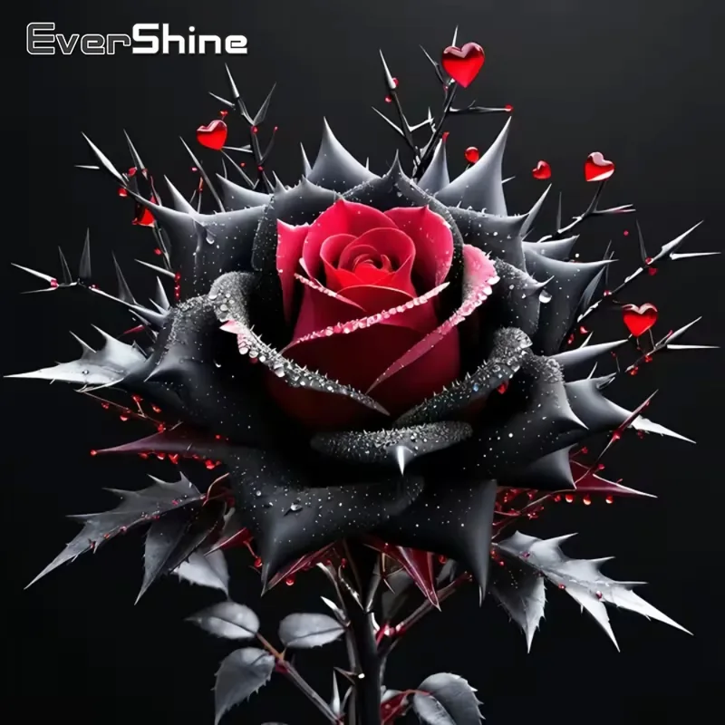Embroidery Rose Stitch - Evershine Elmas Boyama Gül Çiçek Mozaik