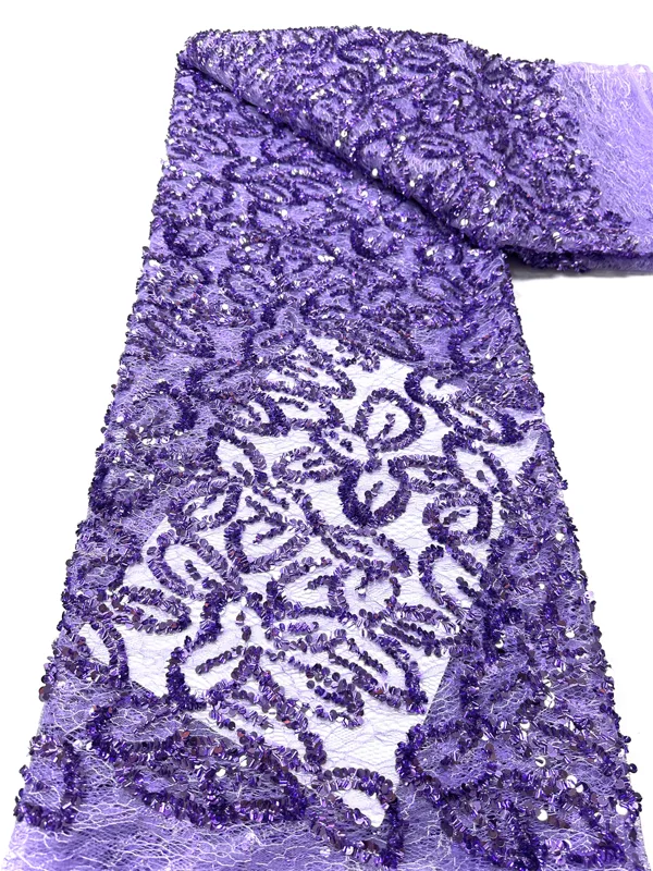 Embroidery Gradient - Lüks nijeryalı afrika boncuklu dantel kumaş