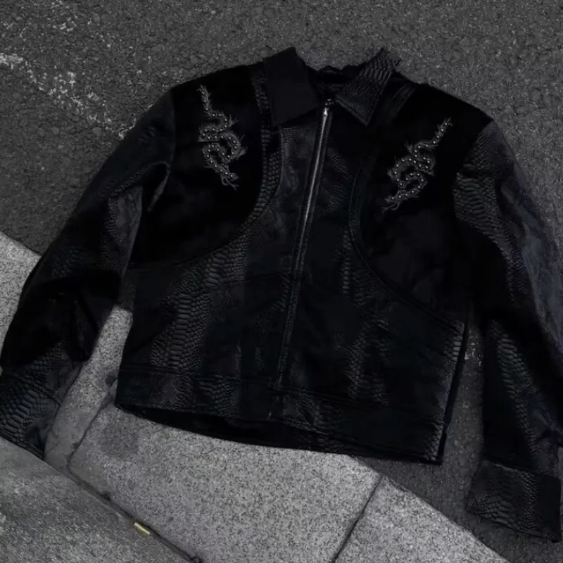 Erkekler Siyah Yılan Kabartmal - Embroidery Jacket incelemesi ve fiyatı