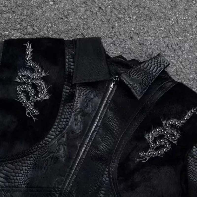 Erkekler Siyah Yılan Kabartmal - Embroidery Jacket incelemesi ve fiyatı