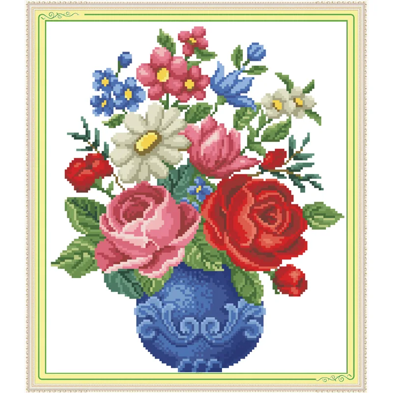Mavi Şişe Ve Gül, Çapraz Dikiş - Embroidery Rose Stitch incelemesi ve fiyatı