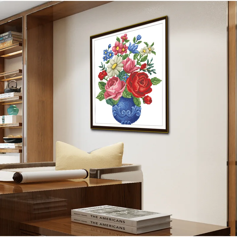Mavi Şişe Ve Gül, Çapraz Dikiş - Embroidery Rose Stitch incelemesi ve fiyatı