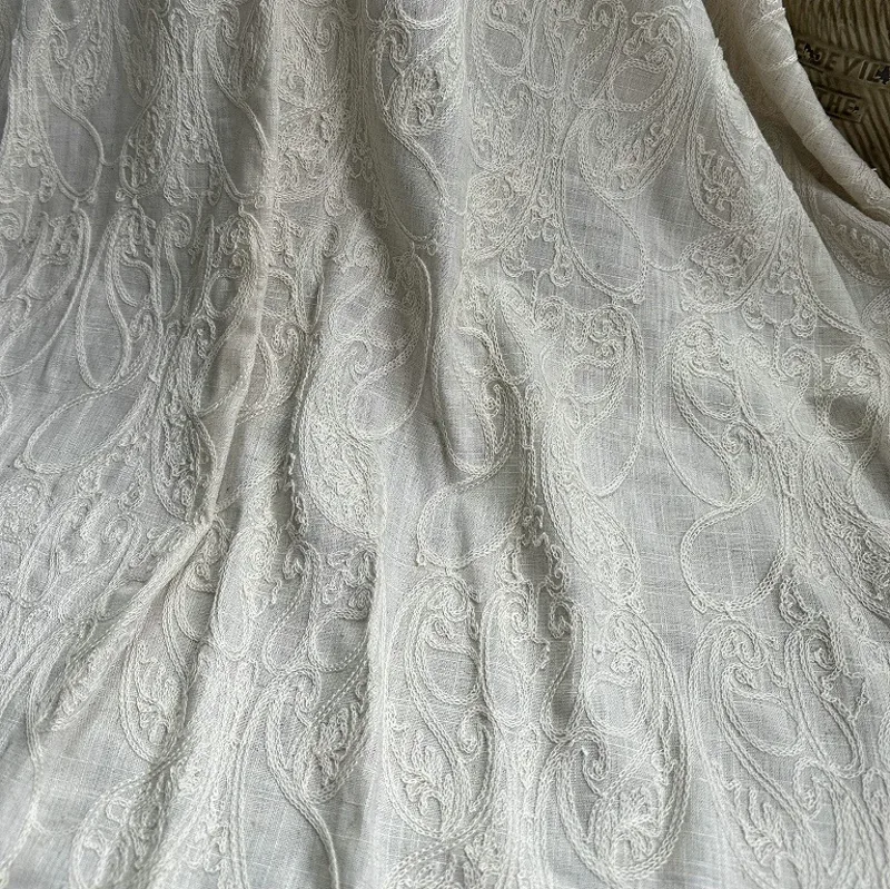 Saf keten bazlı kumaş, pamuk i - Embroidery Chain Stitch incelemesi ve fiyatı