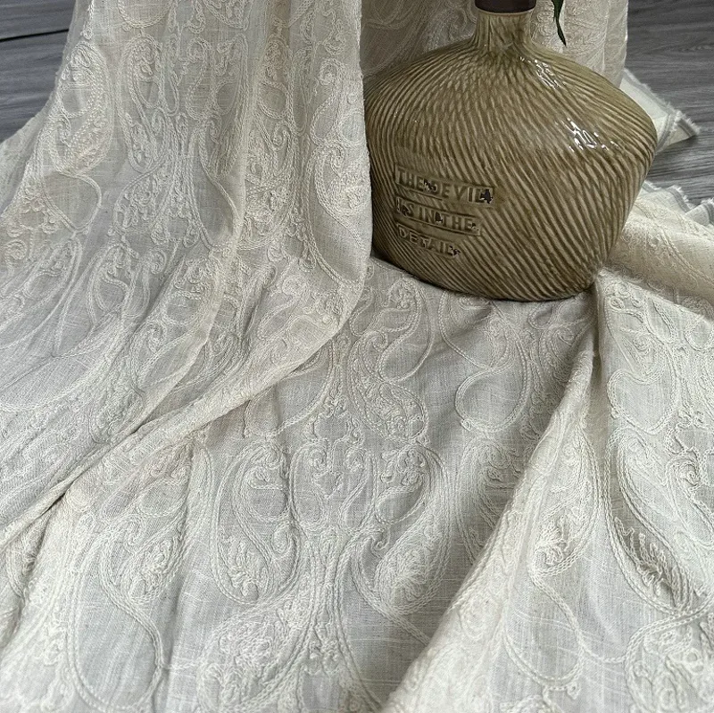 Saf keten bazlı kumaş, pamuk i - Embroidery Chain Stitch incelemesi ve fiyatı