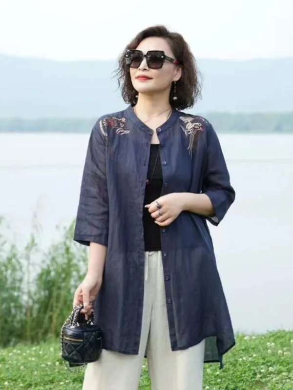 Retro İşlemeli Pamuk Keten Kar - Embroidery Cardigan incelemesi ve fiyatı