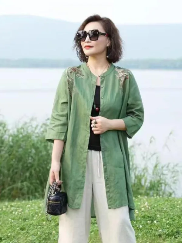 Retro İşlemeli Pamuk Keten Kar - Embroidery Cardigan incelemesi ve fiyatı