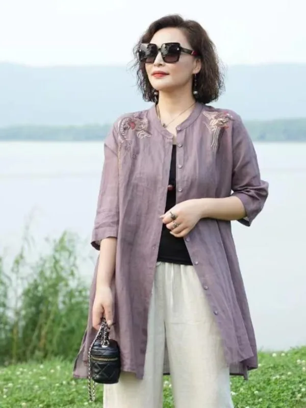 Retro İşlemeli Pamuk Keten Kar - Embroidery Cardigan incelemesi ve fiyatı