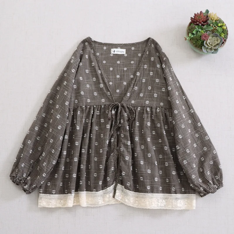 Japon Mori Kız Vintage Ekose B - Embroidery Cardigan incelemesi ve fiyatı
