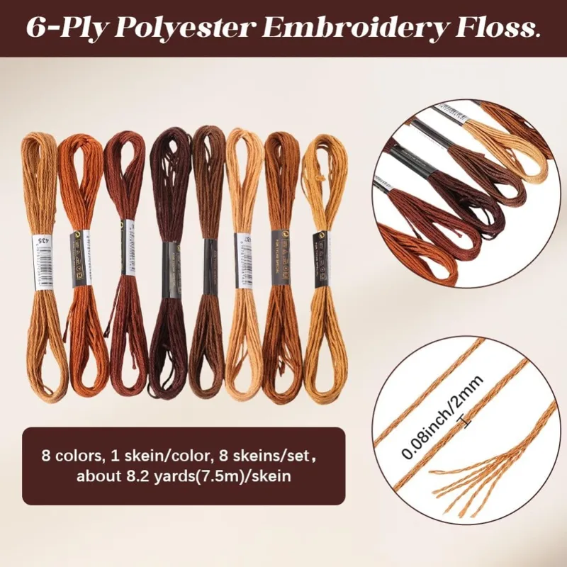 8 iplikçik 6 telli kahverengi  - Embroidery Floss incelemesi ve fiyatı