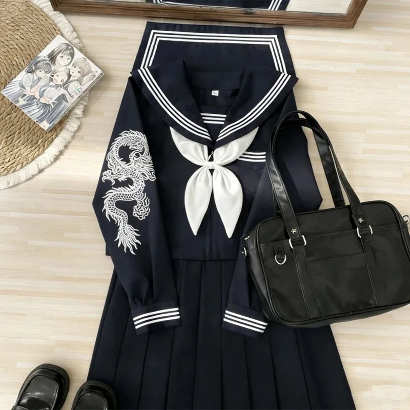 Japon Koyu Goth Punk Denizci E - Embroidery Uniform incelemesi ve fiyatı