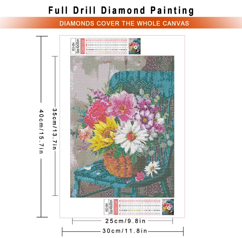 1 adet çerçevesiz Elmas Boyama - Embroidery Rose Stitch incelemesi ve fiyatı
