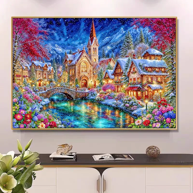 9ct 100x75cm Kış Kilisesi Nakı - Embroidery Tas incelemesi ve fiyatı